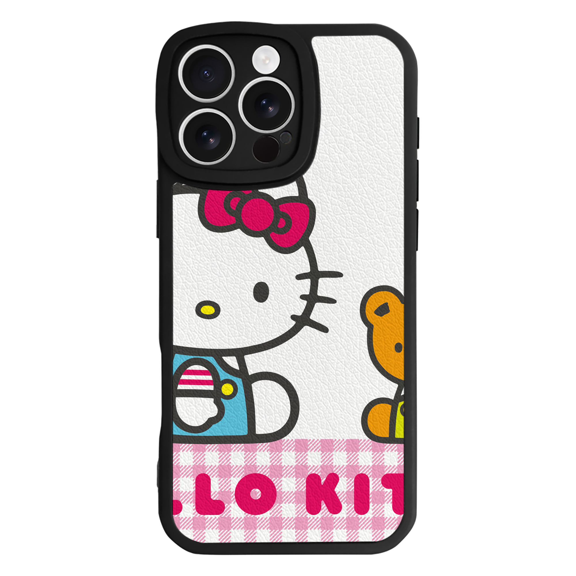 （画像用） Hello Kitty ハローキティ 【iPhone 16シリーズ対応】シリコンスマホケース（レザー調） 材質：シリコン